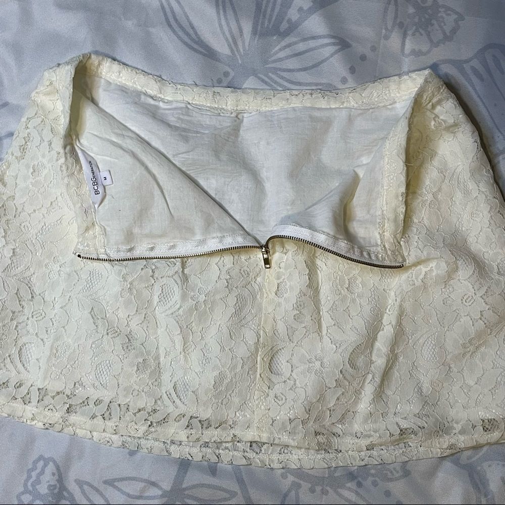 BCBGeneration White Lace Mini Skirt - Picture 8 of 13